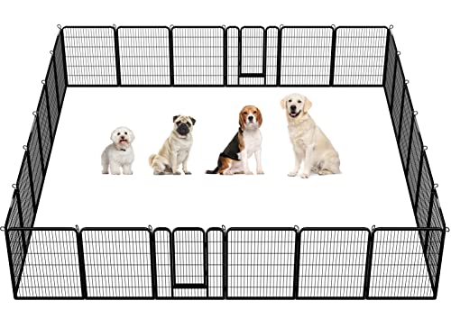 Yaheetech Dog Playpen Indoor, Extra Wide Outdoor Dog Fence Foldable Pet Puppy Exercise Pen for Yard/Garden/RV Camping, 24 Panels 40 Inch Height x 32 Inch Width