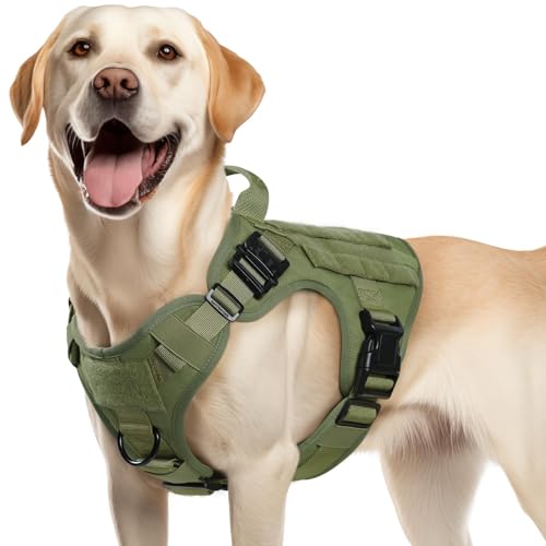 rabbitgoo Tactical Dog Harness (Medium, Green)