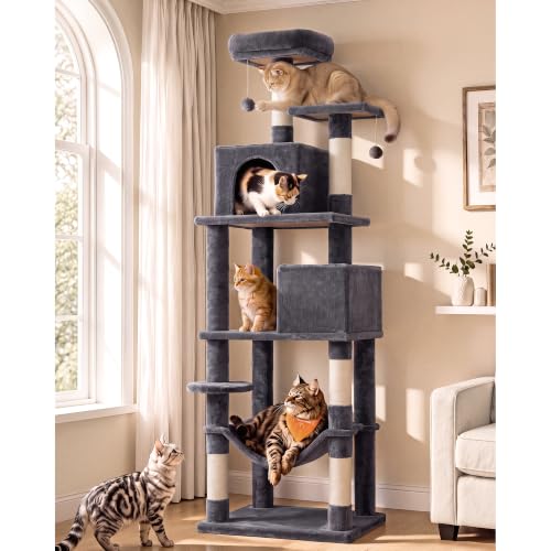 Feandrea 75.2-Inch Cat Tower (Smoky Gray)