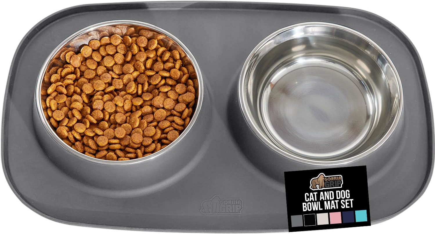 GORILLA GRIP Feeding Mat Set, Gray