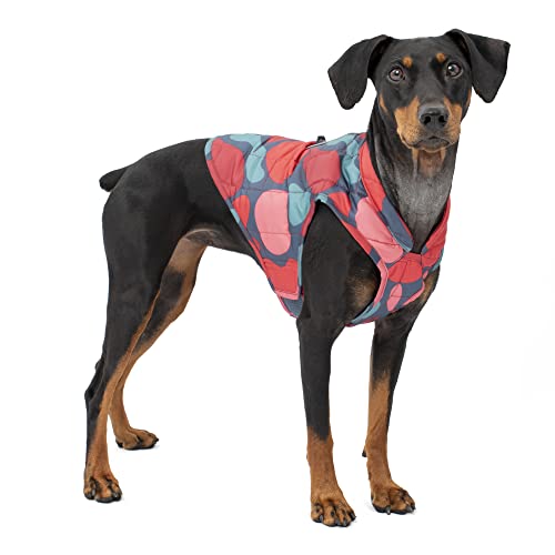 Kurgo Loft Dog Jacket - Reversible Cozy Coat for Outdoor Adventures - Water Resistant - Athletic Fit - Machine Washable Fabric - Reflective Dog Gear - Large - Lava Lamp