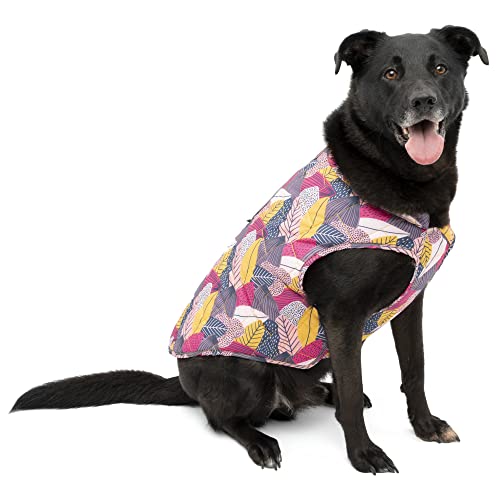 Kurgo Loft Dog Jacket - Reversible Cozy Coat for Outdoor Adventures - Water Resistant - Athletic Fit - Machine Washable Fabric - Reflective Dog Gear - Small - Fall Festival