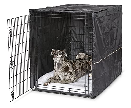 MidWest Homes for Pets Dog Crate Cover, Privacy Dog Crate Cover Fits Midwest Dog Crates, Crate Cover Only, Machine Wash & Dry, Black, 54-Inch