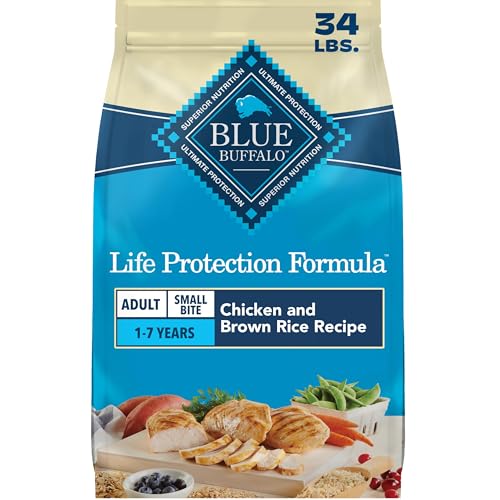 Blue Buffalo Life Protection Formula Adult Small Bite Dry Dog Food, Helps Build and Maintain Strong Muscles, Made with Natural Ingredients, Chicken & Brown Rice Recipe, 34-lb. Bag