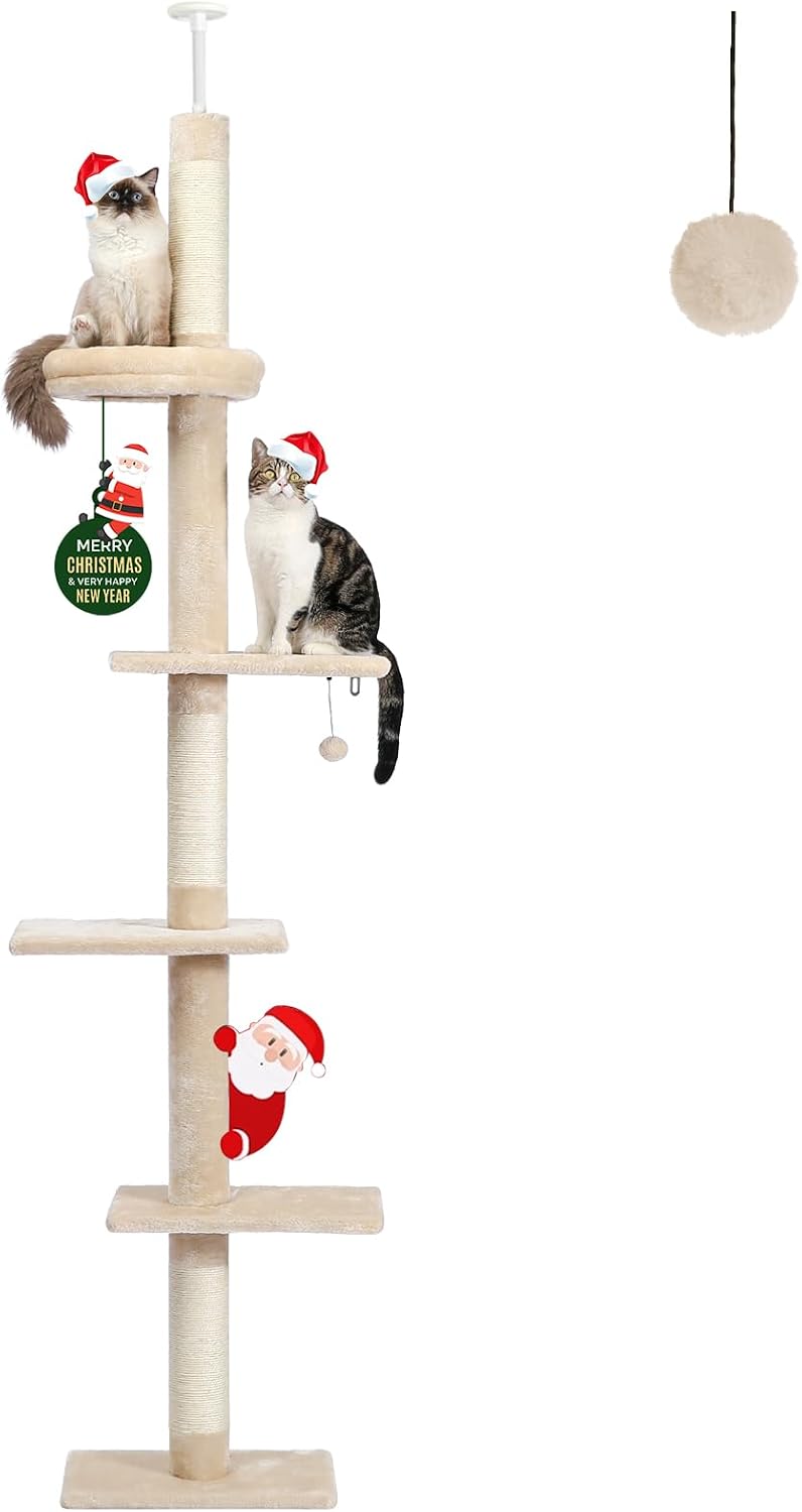 PETEPELA Floor to Ceiling Cat Tree