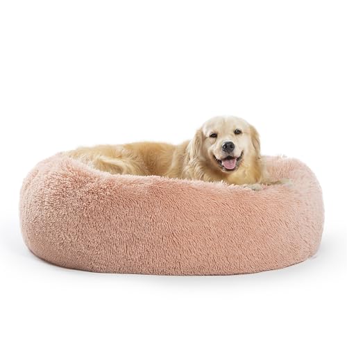 SAVFOX Plush Calming Donut Dog Bed