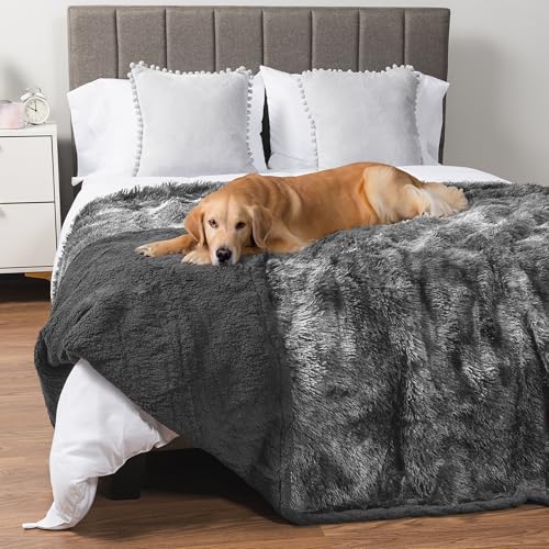 PetAmi Waterproof Dog Blanket for Large Dog, 60x80 (Tie-Dye Gray)