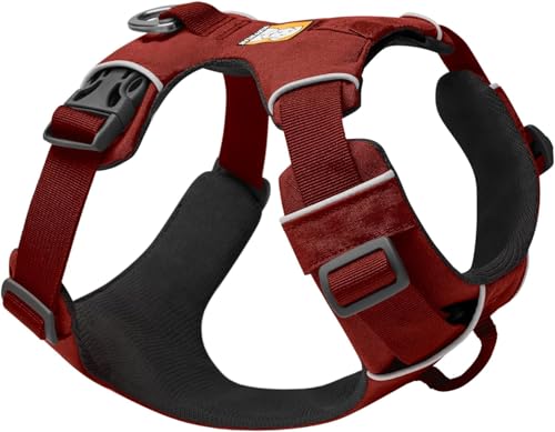 Ruffwear, Front Range Dog Harness, Reflective Soft Padded Everyday Harness with Dual Leash Clips, Adjustable and Lightweight Fit for Training or Walking for All Dogs, Red Clay, X-Small
