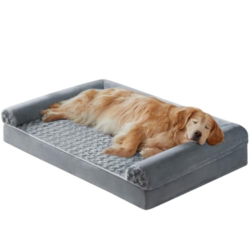 BFPETHOME Dog Beds for Large Dogs, Orthopedic Dog Bed for Medium Large Dogs,Big Waterproof Couch Pet Bed with Removable Washable Cover