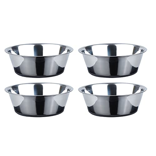 PEGGY11 Deep Stainless Steel Anti-Slip Dog Bowls - 4-Pack, 6 Cups