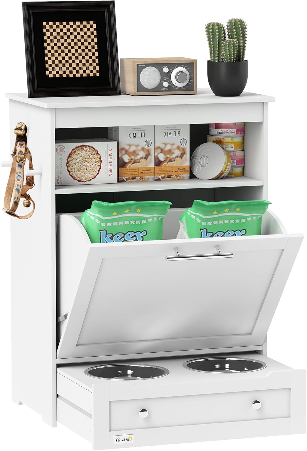 PawHut Dog Feeding Station with Storage