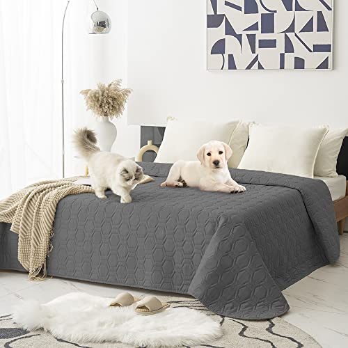 Waterproof and Non-Slip Dog Bed Cover and Pet Blanket Sofa Pet Bed Mat ,car Incontinence Mattress Protectors Furniture Couch Cover for Most Cats Dogs, Pets(82x102-Dark Grey)