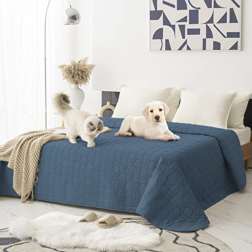 Waterproof and Non-Slip Dog Bed Cover and Pet Blanket Sofa Pet Bed Mat ,car Incontinence Mattress Protectors Furniture Couch Cover for Most Cats Dogs,Pets(82x102- Navy Blue)