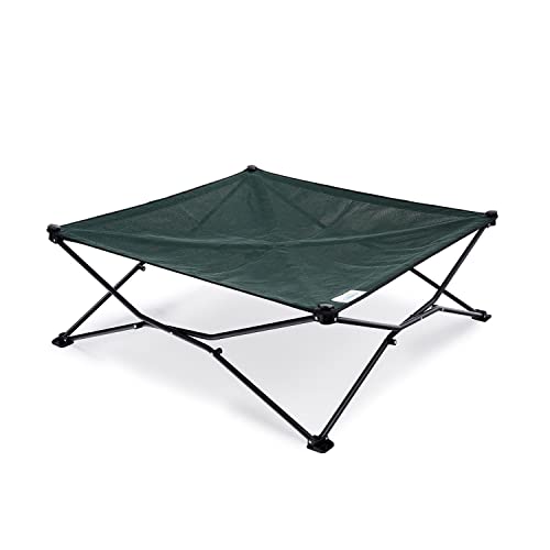 Coolaroo On-The-Go Elevated Dog Bed - Foldable Pop-Up Travel Dog Bed with Breathable, Moisture-Resistant Fabric, Carry Bag Included, Lightweight & Portable, Brunswick Green, Extra Large