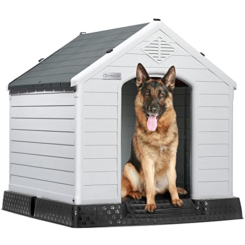 LEMBERI Elevated Waterproof Dog House (Gray)