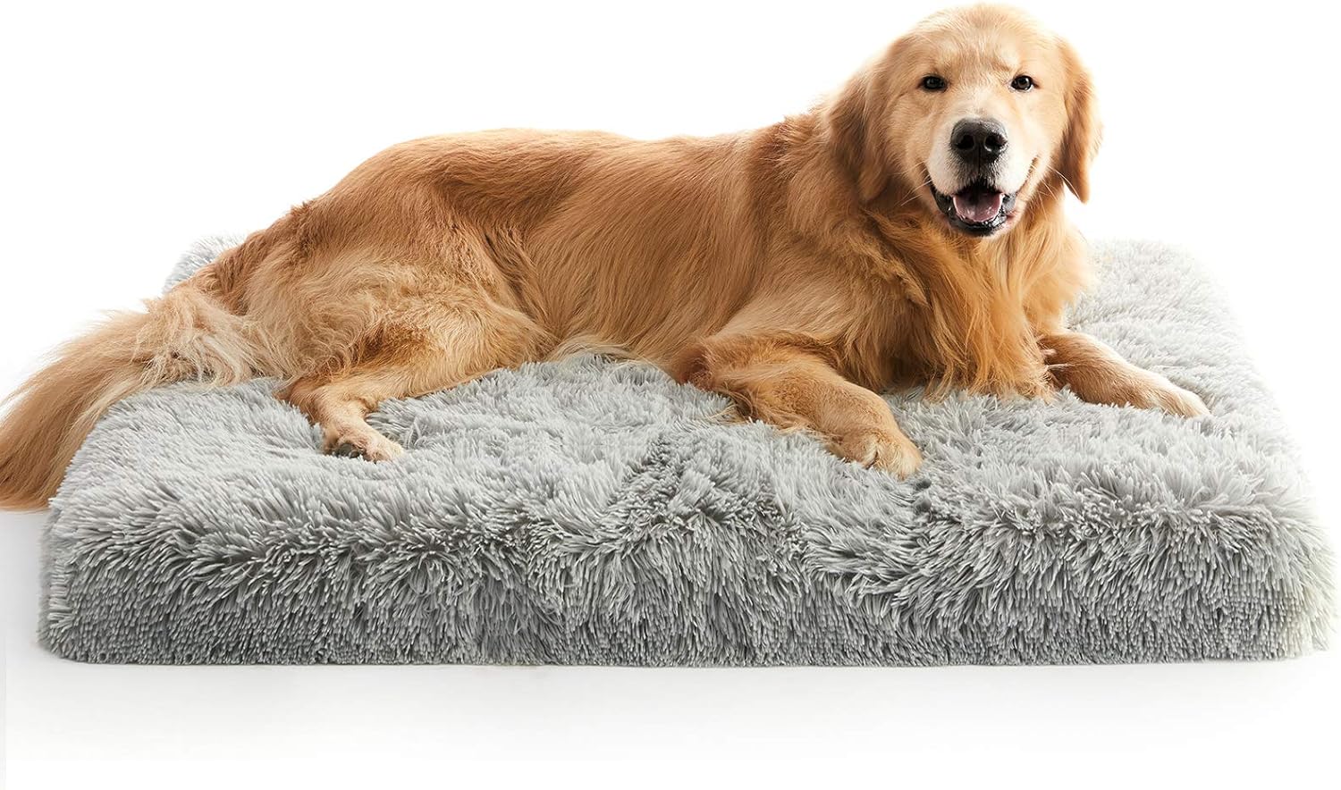 MIHIKK Extra Large Dog Bed, Jumbo Orthopedic Egg Crate Foam Dog Bed with Removable Washable Cover, Waterproof Pet Mattress Nonskid Bottom, Comfy Anti Anxiety Pet Bed Mat, 54x44 inch, Gray