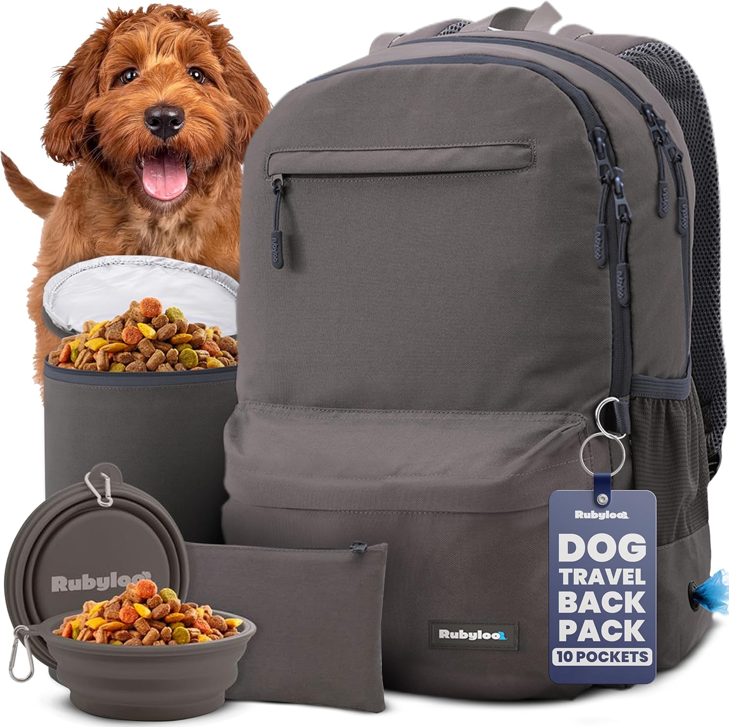 Dog Travel Bag Backpack (Dk Grey)