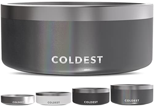 Coldest Dog Bowl - Anti Rust Metal, Non Slip, 3 Layers Insulated Stainless Steel Dog Bowls - Spill Proof & Heavy Duty - Water Bowl for Dogs, Cats & Pets, Dish Washer Safe (100 oz,Stardust Glitter)
