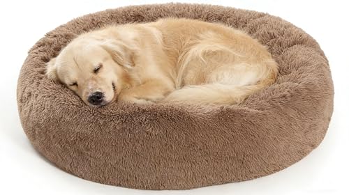 SAVFOX Plush Calming Donut Dog Bed