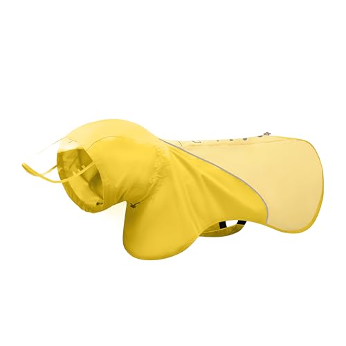 Slip-On Dog Rain Poncho, Quick&Easy to Wear Dog Raincoat, Unrestricted, Super Lightweight&Waterproof Rain Jacket for All Breeds, Adjustable and Reflective(Yellow, 2XS)