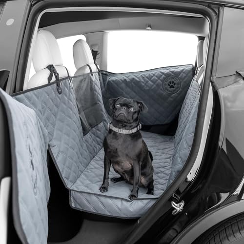 Medium Dog Seat Cover, 2024 Gray  As Seen on Shark Tank  Back Seat Protector for Cars Mid-Size SUVs, & Mid-Size Trucks  Waterproof, Belt Slots  Heavy-Duty Dog Hammock