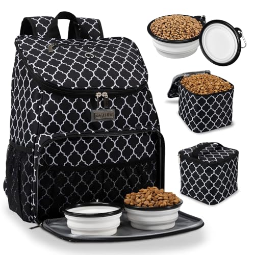 BAGLHERDog Travel Bag, Airline Approved Pet Supplies Backpack, Dog Travel Backpack with 2 Silicone Collapsible Bowls and 2 Food Baskets