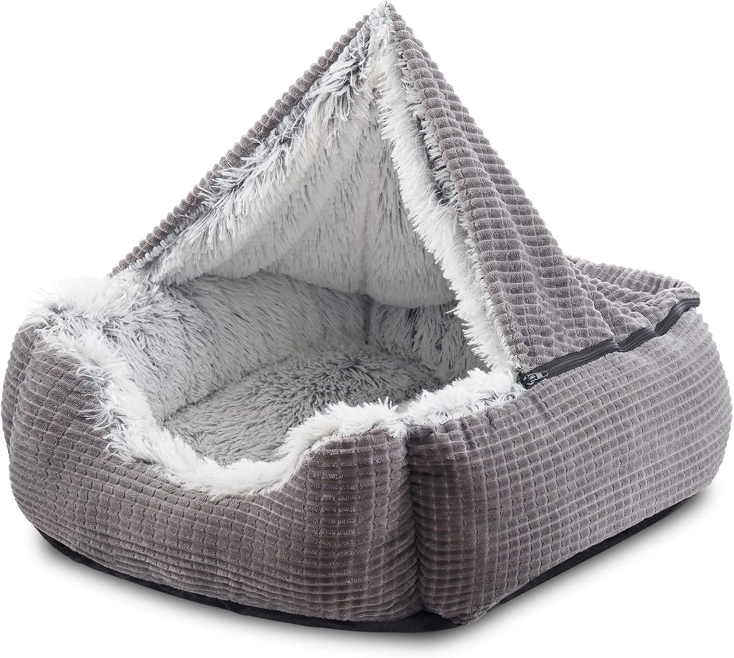 MIXJOY Cave/Hooded Dog Bed (Grey)