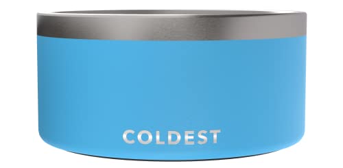 Coldest Dog Bowl - Anti Rust Metal, Non Slip, 3 Layers Insulated Stainless Steel Dog Bowls - Spill Proof & Heavy Duty - Water Bowl for Dogs, Cats & Pets, Dish Washer Safe (200 oz, Celestial Blue)