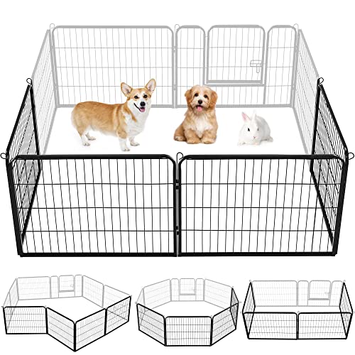Topeakmart Dog Playpen Outdoor Puppy Exercise Pen Indoor Portable Pet Fence for Yard/RV Camping, 24 Inch 4 Panels