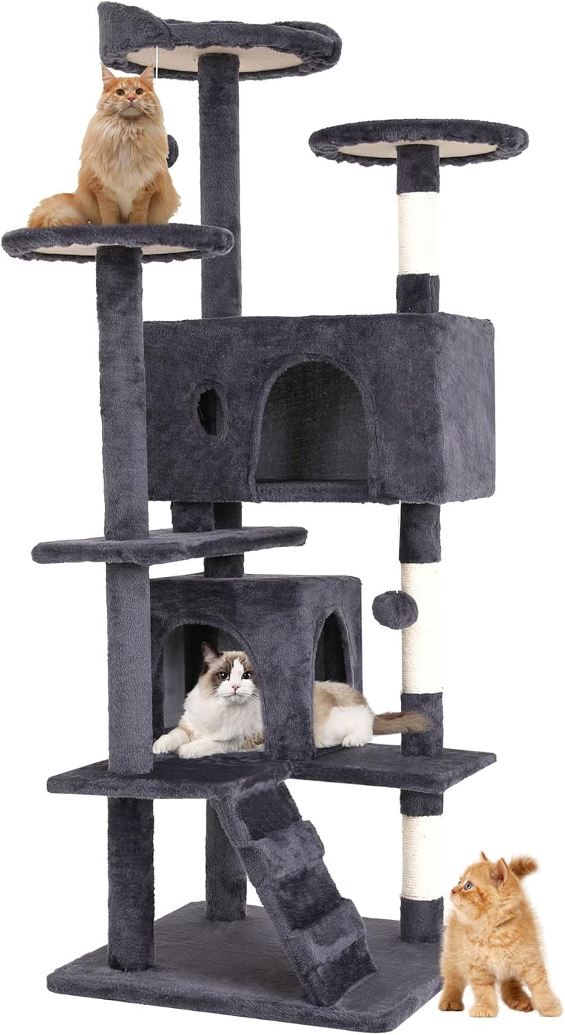 BestPet 54" Cat Tree Tower (Ashy)