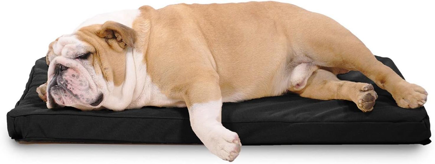 K9 Ballistics Tough Ripstop Orthopedic Crate Bed - Durable Kennel Pad with Washable Cover for Puppies and Medium Dogs, 35 x 22 fits 36 Wire Crate, Obsidian Black