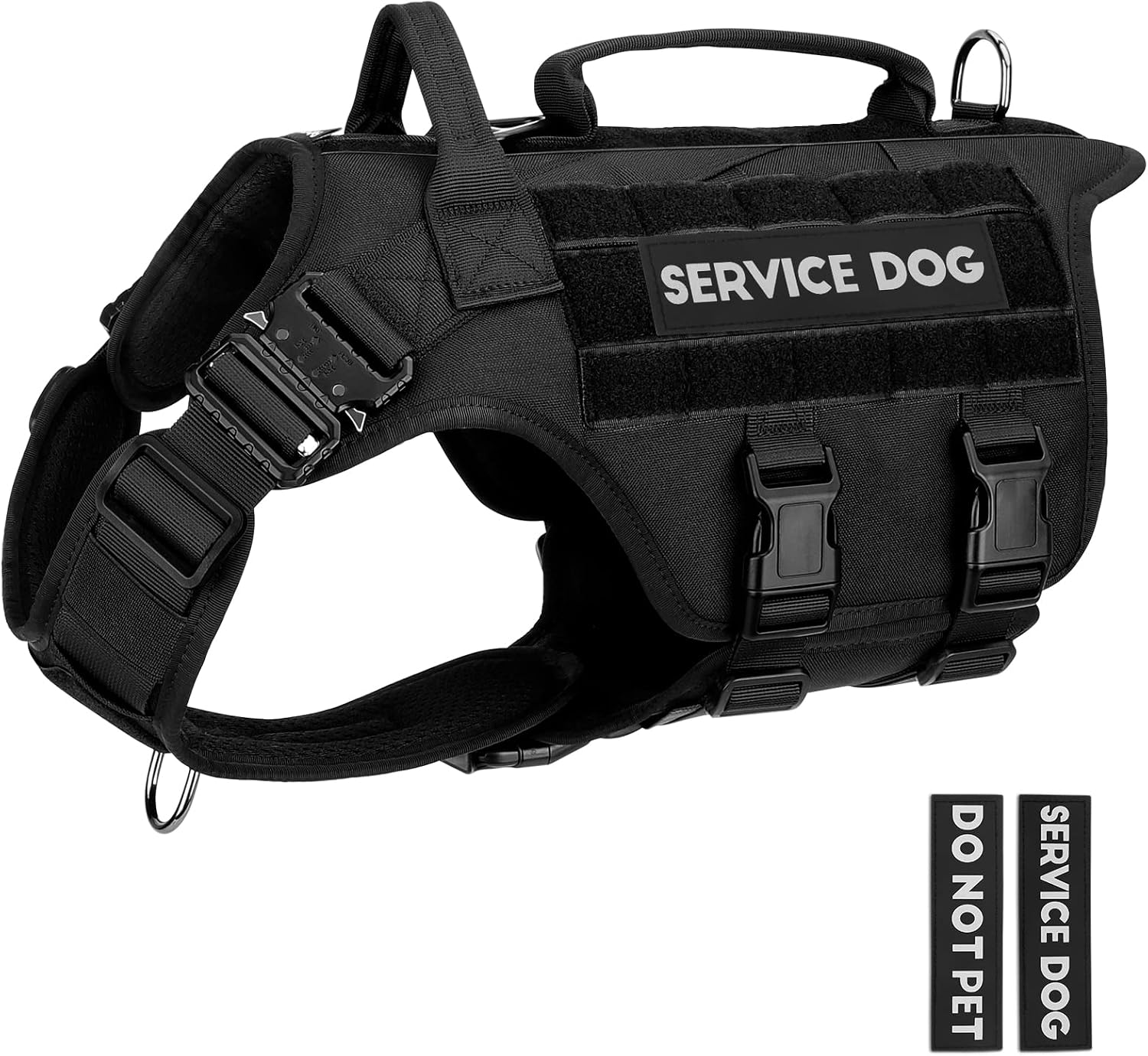 PETNANNY Tactical Dog Harness (Black, L)