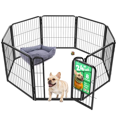 FXW Homeplus Unleashed Indoor Dog Playpen - Stress-Free and Safe Play, Heavy Duty 24 Inch 8 Panels Dog Pen for Puppy and Small Dogs, BlackPatented
