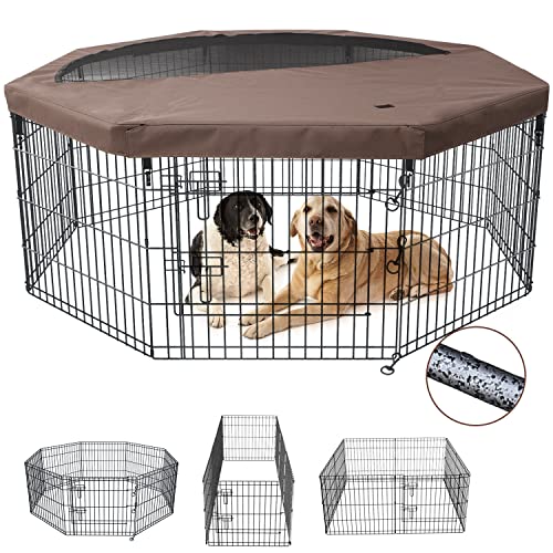 NEZUC Foldable Metal Dog Playpen (Top Cover)