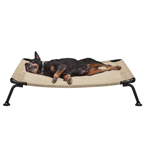 Veehoo Curved Cooling Elevated Dog Bed (Beige)