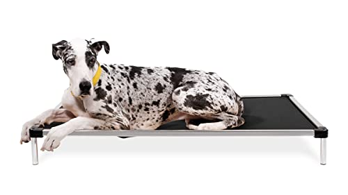 K9 Ballistics Chew Proof Elevated Cooling Dog Bed - Made for Aggressive Chewers, Virtually Indestructible, Ripstop Fabric with No Padding, Pre-Assembled - XXL, Obsidian Black
