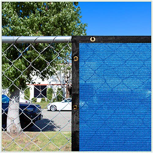 ColourTree 6' x 8' Blue Custom Size Shade Cloth with Grommets - 90% Sunblock, Durable Mesh Fabric Tarp for Dog Kennel Cover, Fence Privacy Screen, Greenhouse, Chicken Coop & Pet Playpen