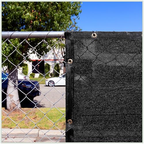 ColourTree 8' x 20' Black Custom Size Shade Cloth with Grommets - 90% Sunblock, Durable Mesh Fabric Tarp for Dog Kennel Cover, Fence Privacy Screen, Greenhouse, Chicken Coop & Pet Playpen