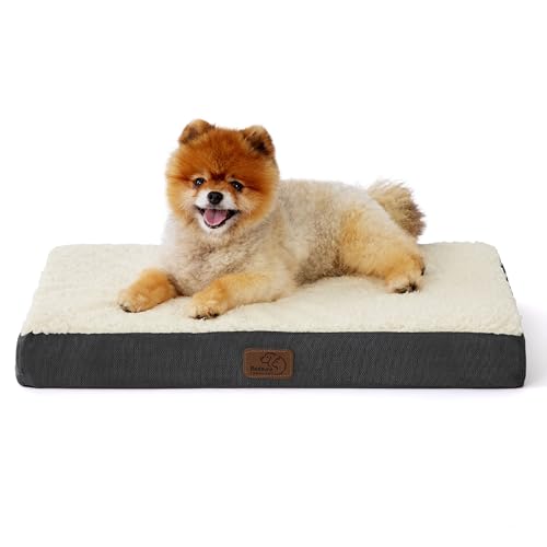 Bedsure Dog Bed for Small Dogs - Comfy Flat Puppy Beds with Removable Washable Cover, Orthopedic Egg Crate Foam Pet Mat, Suitable for Pet Up to 15 lbs