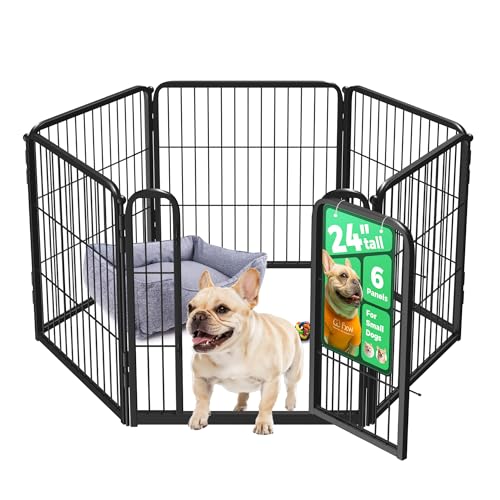 FXW Homeplus Unleashed Indoor Dog Playpen - Stress-Free and Safe Play, Heavy Duty 24 Inch 6 Panels Dog Pen for Puppy and Small Dogs, BlackPatented