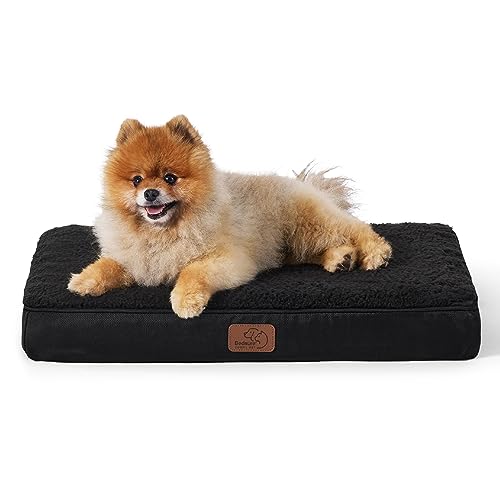 Bedsure Dog Bed for Small Dogs - Comfy Flat Puppy Beds with Removable Washable Cover, Orthopedic Egg Crate Foam Pet Mat, Suitable for Pet Up to 15 lbs
