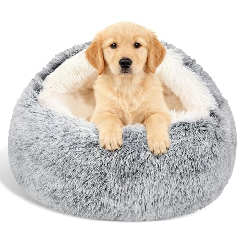 MADDEMCUTE Calming Hooded Bed (Grey, M)