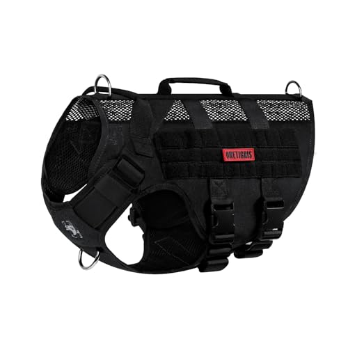 OneTigris No Pull Dog Harness for Small Dog, Mesh Design Breathable Military Dog Molle Vests with Handles, Service Dog Vest Harness for Walking Hiking Training