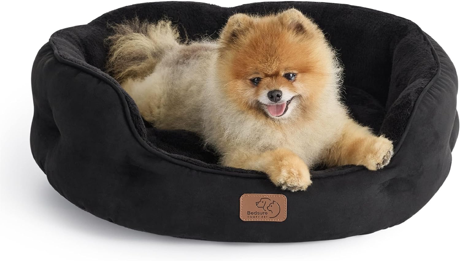 Bedsure Round Small Dog Bed (Black)