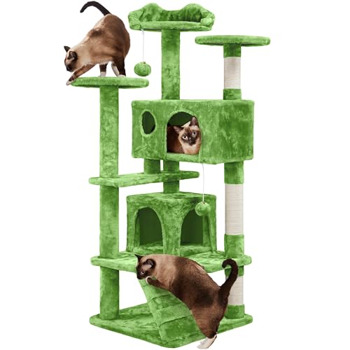 Yaheetech Cat Tree - 54in Tower with Condo, Scratching Posts & Balls, Perfect for Kittens