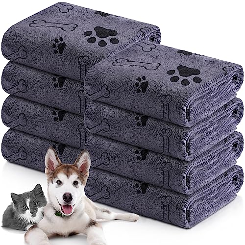 Chumia 8 Pcs Dog Towels (Gray)