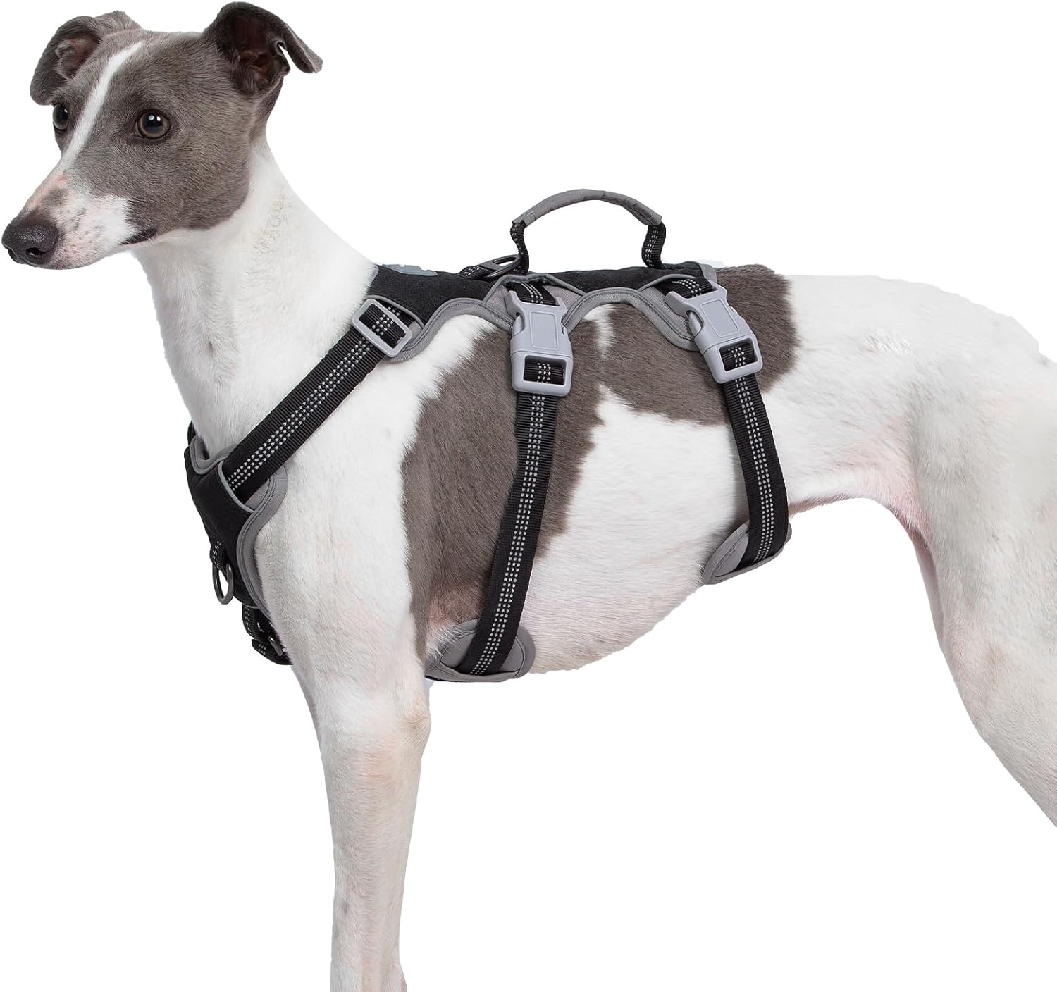 Escape Proof Dog Harness, Escape Artist Harness, Reflective Harness with Padded Handle, Breathable, Durable, Adjustable Vest for Medium Dogs Walking, Training, and Running Gear (Black,XL)