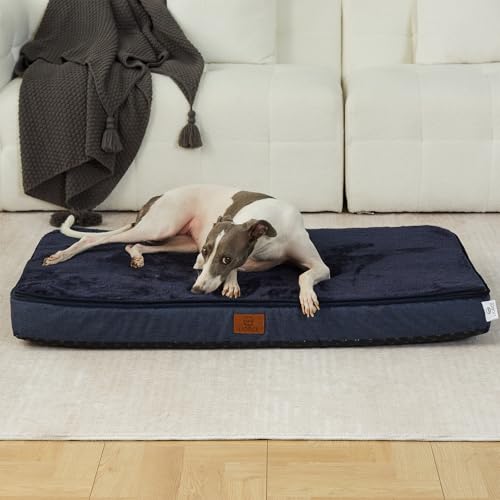 Memory Foam Large Dog Bed - 4 Thick Orthopedic Beds for Large Dogs - Waterproof Dog Bed with Removable Washable Cover & Wrap-Around Zipper - Ultimate Comfort and Easy Maintenance