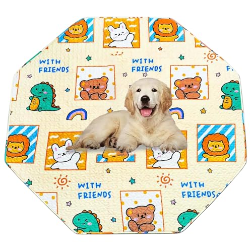 Dog Playpen Mat Crate Mat Puppy Pads,Fits 24 Inch 8 Panels Regular Octagon Pet Playpen [PLAYPEN Not Included!] Reusable Washable Whelping Pet Mattress Pads Pet Training Pads for Playpen, Crate, Kennel