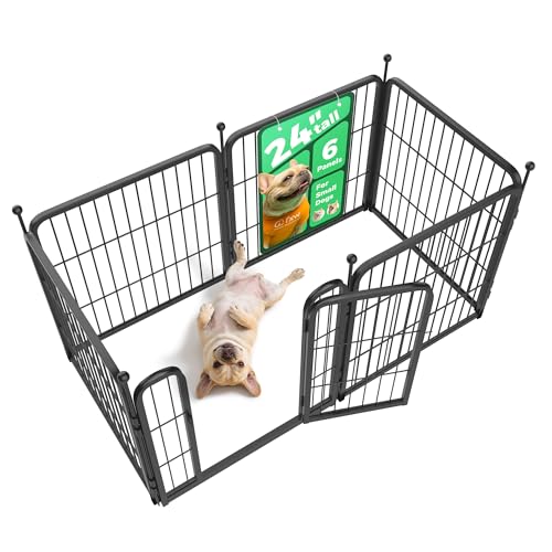 FXW Rollick Unleashed Dog Playpen for Indoor, Yard, RV Camping, 24 inch 6 Panels for Small and Puppy DogsPatented